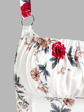 Load image into Gallery viewer, Ruched Bust Side Lace Up Flower Dress Casual Floral Dresses Flare