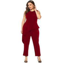Load image into Gallery viewer, Ruffle Jumpsuit Women Solid Sleeveless Skinny Jumpsuits Rompers 4XL - Sophornlilly