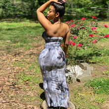 Load image into Gallery viewer, Sleeveless Slash Neck Tye Die Style Skinny Maxi Dress
