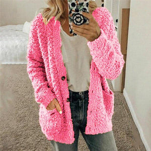 S 2XL Plus Size Autumn Winter Sweaters Women Cardigan Casual Pocket - Sophornlilly