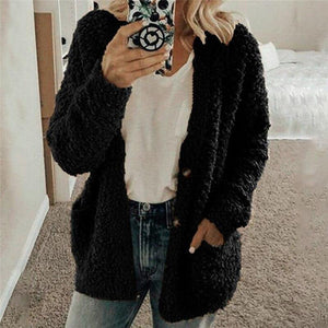 S 2XL Plus Size Autumn Winter Sweaters Women Cardigan Casual Pocket - Sophornlilly