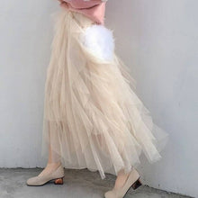 Load image into Gallery viewer, spring autumn winter woman skirt white black gray pink beige