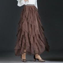 Load image into Gallery viewer, spring autumn winter woman skirt white black gray pink beige