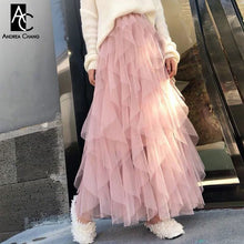 Load image into Gallery viewer, spring autumn winter woman skirt white black gray pink beige