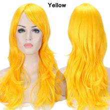 Load image into Gallery viewer, long wavy cosplay wig with bang synthetic hair wig for