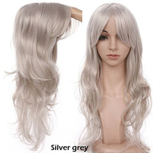 Load image into Gallery viewer, long wavy cosplay wig with bang synthetic hair wig for