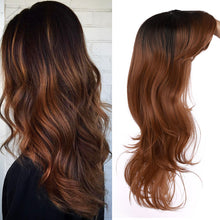 Load image into Gallery viewer, long wavy cosplay wig with bang synthetic hair wig for