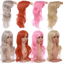Load image into Gallery viewer, long wavy cosplay wig with bang synthetic hair wig for