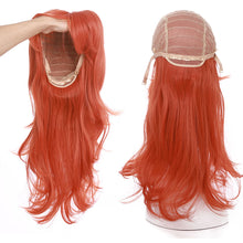 Load image into Gallery viewer, long wavy cosplay wig with bang synthetic hair wig for