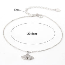 Load image into Gallery viewer, Silver Sector Anklets Foot Bracelets with Pave Setting CZ