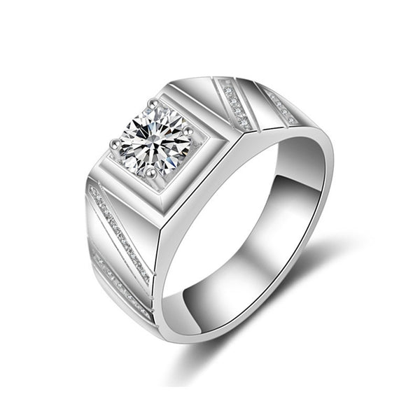 S925 Sterling Silver Unique Men Ring Anello Homme Love Promise Rings