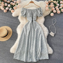 Load image into Gallery viewer, Summer French Floral Dress Women Sweet Sexy Slash Neck Off