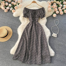 Load image into Gallery viewer, Summer French Floral Dress Women Sweet Sexy Slash Neck Off