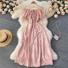 Load image into Gallery viewer, Summer French Floral Dress Women Sweet Sexy Slash Neck Off