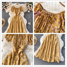 Load image into Gallery viewer, Summer French Floral Dress Women Sweet Sexy Slash Neck Off
