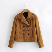 Load image into Gallery viewer, Patchwork Single breasted Coat Lapel Collar Long