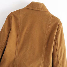 Load image into Gallery viewer, Patchwork Single breasted Coat Lapel Collar Long
