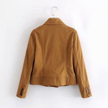 Load image into Gallery viewer, Patchwork Single breasted Coat Lapel Collar Long