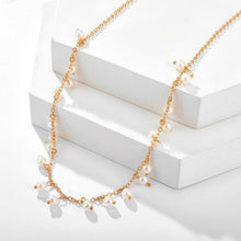 Load image into Gallery viewer, Charming Pearl Stone Chocker Necklace Gold Chain Alloy Metal - Sophornlilly