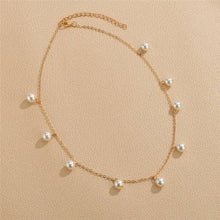 Load image into Gallery viewer, New Simple Simulated Pearl Chain Choker Necklace Gold Color - Sophornlilly