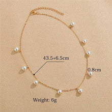 Load image into Gallery viewer, New Simple Simulated Pearl Chain Choker Necklace Gold Color - Sophornlilly