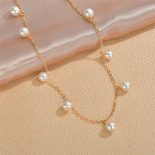 Load image into Gallery viewer, New Simple Simulated Pearl Chain Choker Necklace Gold Color - Sophornlilly