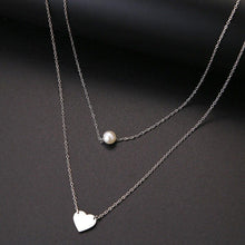Load image into Gallery viewer, Fashion Pearl Love Double Layer Necklace Accessories Women - Sophornlilly