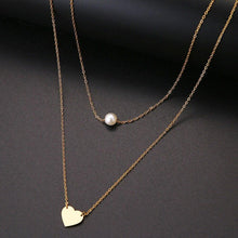 Load image into Gallery viewer, Fashion Pearl Love Double Layer Necklace Accessories Women - Sophornlilly