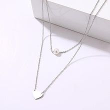 Load image into Gallery viewer, Fashion Pearl Love Double Layer Necklace Accessories Women - Sophornlilly