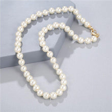 Load image into Gallery viewer, Elegant White Imitation Pearl Necklace Long Round Pearl Wedding - Sophornlilly