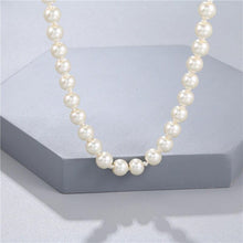 Load image into Gallery viewer, Elegant White Imitation Pearl Necklace Long Round Pearl Wedding - Sophornlilly