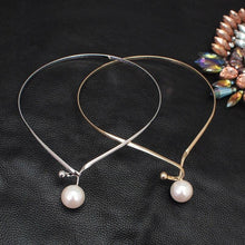 Load image into Gallery viewer, Alloy Torques Simulated Pearl Pendants Necklaces For Women - Sophornlilly