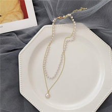 Load image into Gallery viewer, The New Fashion Contracted Joker Collarbone Chain Double Pearl - Sophornlilly