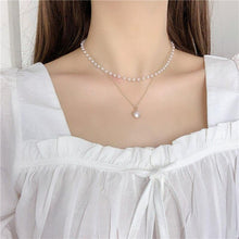 Load image into Gallery viewer, The New Fashion Contracted Joker Collarbone Chain Double Pearl - Sophornlilly