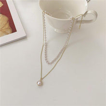 Load image into Gallery viewer, The New Fashion Contracted Joker Collarbone Chain Double Pearl - Sophornlilly