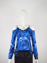 Load image into Gallery viewer, T-shirt  Metal Shoulder Strap Long sleeved  Lace Rose