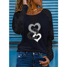 Load image into Gallery viewer, Lace Long Sleeve  Heart Print Loose