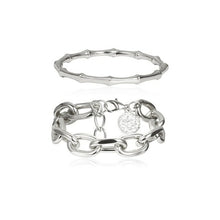 Load image into Gallery viewer, 2/Pcs Set Gold Color Metal Chain Link Creative Bamboo Bracelet
