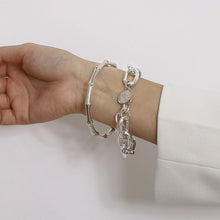 Load image into Gallery viewer, 2/Pcs Set Gold Color Metal Chain Link Creative Bamboo Bracelet