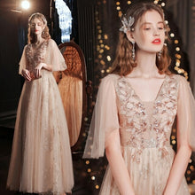 Load image into Gallery viewer, Evening Dress Sexy V neck A line Sequins