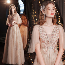 Load image into Gallery viewer, Evening Dress Sexy V neck A line Sequins