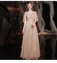 Load image into Gallery viewer, Evening Dress Sexy V neck A line Sequins