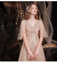 Load image into Gallery viewer, Evening Dress Sexy V neck A line Sequins