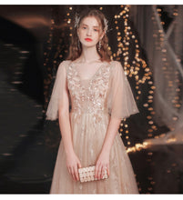 Load image into Gallery viewer, Evening Dress Sexy V neck A line Sequins