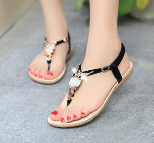 Ankle strap crystal sandals