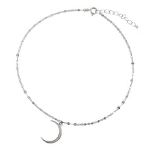 Load image into Gallery viewer, Sterling Silver Moon Cubic Zircon Anklet