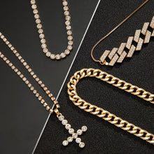Load image into Gallery viewer, Salircon Luxury Crystal Cross Pendant Necklace Vintge Rhinestone