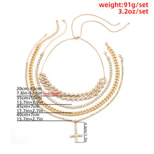 Load image into Gallery viewer, Salircon Luxury Crystal Cross Pendant Necklace Vintge Rhinestone