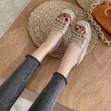 Load image into Gallery viewer, Sandals Women Summer Thick Heels New Fashion Rhinestone Wedges Heel - Sophornlilly