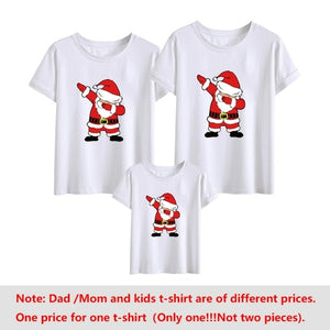 Santa Claus Merry Christmas tree Family Matching Clothes T Shirts